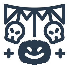 Garland with Skulls and Pumpkins