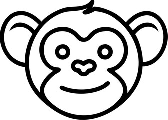 Obraz premium face of a cool cute monkey, icon outline