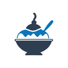 Bowl Of Ice Cream icon, Ice cream sundae icon