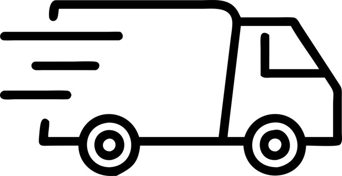 fast delivery van, icon outline
