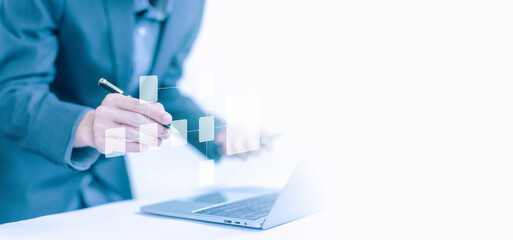 algorithm diagram flow data management organogram on a computer laptop. hierarchy scheme, model work structure digital. concept of design workflow automation with flowcharts, business processes