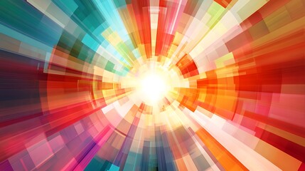 Abstract background with colorful lines and light radiating from the center.