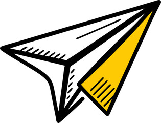 paper plane, icon doodle fill