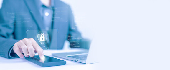 cyber security system, safe digital information. cybersecurity concept, which is secure from attack...
