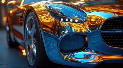 Fototapeta premium Golden Luxury Car