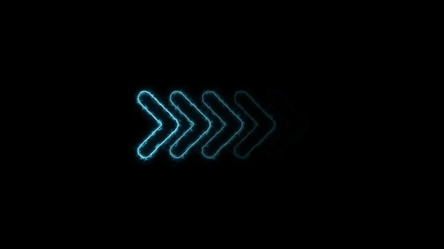 Glowing neon arrow loading icon