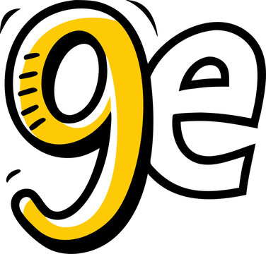 9e informatika logo, icon doodle fill