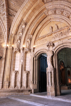 Arched doorway in Pope's palace Avignon France