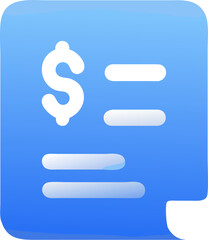 accounting document, icon colored shapes gradient