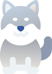 Obraz premium shiba inu, icon colored shapes gradient