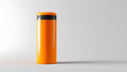 Close-Up of a Yellow Battery - Isolated AA Battery on White Background design