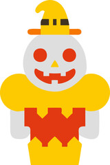 halloween silhouette, icon colored shapes