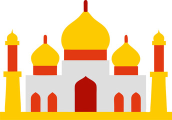 Obraz premium taj mahal, icon colored shapes