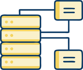 Obraz premium curs baze de date cu mysql, icon colored outline