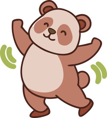 Fototapeta premium panda dance, icon colored outline