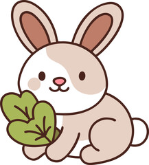 Fototapeta premium little rabbit, icon colored outline