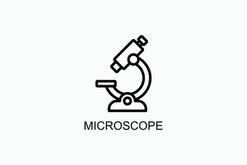 Microscope Vector Icon Or Logo Illustration