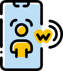 wtsocial icon, icon broken line