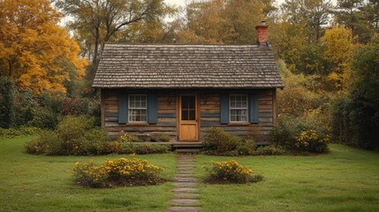 Fototapeta premium Rustic Cabin in Autumn