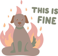 this is fine with the image of the dog in the burning room, icon