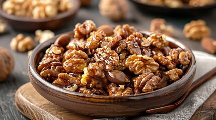 Obraz premium Nuts with walnut frozen on a serving