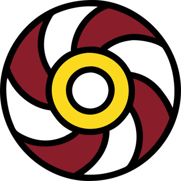 roun wheel looke pastry, icon