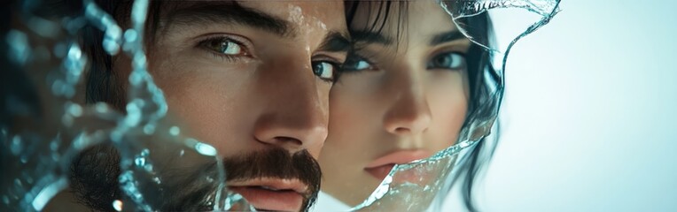 Obraz premium Couple standing back to back in marital conflict