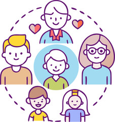 Obraz premium icon set material of people of various ages, icon