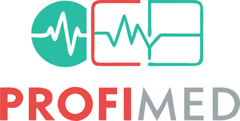 Naklejka premium logo for a medical center called profi med, icon