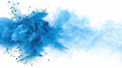 Obraz premium blue powder splash isolated on white background