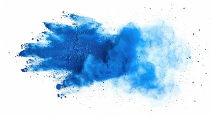blue powder splash isolated on white background