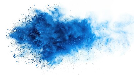 Obraz premium blue powder splash isolated on white background
