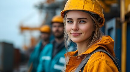 Freight forwarding team coordinating shipments and deliveries at a busy port