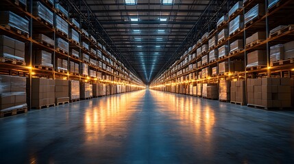 Fototapeta premium Freight logistics team coordinating shipments and deliveries in a large distribution center