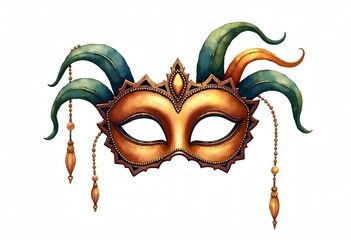Mardi Gras mask isolated on white. illustration
