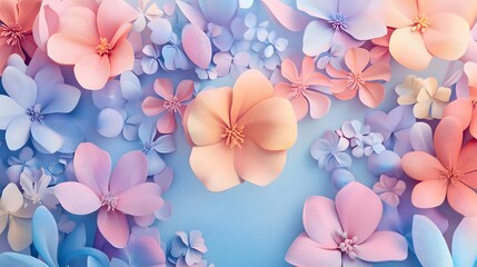 Pastel Paper Flowers: A Delicate Floral Background