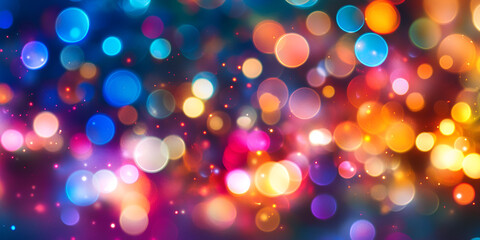 Fototapeta premium Colorful Bokeh Lights Background in Festive Atmosphere