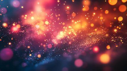 Abstract Background with Colorful Bokeh Lights