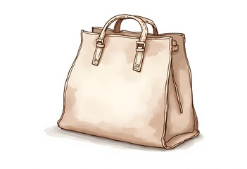 New leather female bag isolated on white background