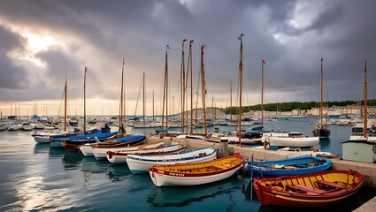 Fototapeta premium boats in the harbor