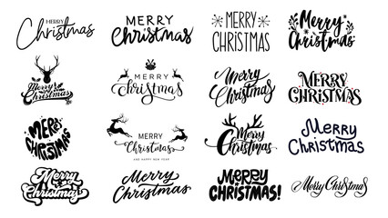 set of Merry Christmas elements for your design, Merry Christmas wishes