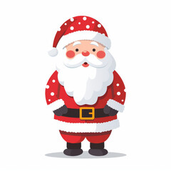 Obraz premium 3-4 Santa Claus isolated on white background, simple minimalistic vector illustration