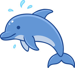 Fototapeta premium a cute little dolphin, icon