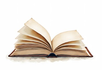 Stack of books watercolour, isolated on white background. Vector illustration
