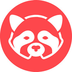 Naklejka premium discord profile logo neon red lines in the background red panda sitting facing the camera