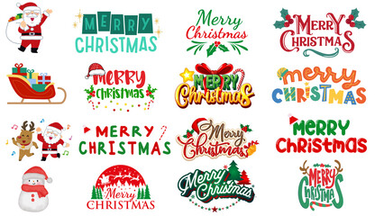 set of christmas icons,  set of christmas lable, 