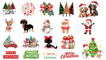 Set of Merry Christmas Graphic for Design, Merry Christmas Whishes