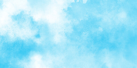 Abstract blue sky Water color background, watercolor texture and watercolor background.  Colorful beautiful sky colour light background with white clouds.