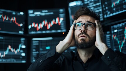 Fototapeta premium Stock Market Stress Scene