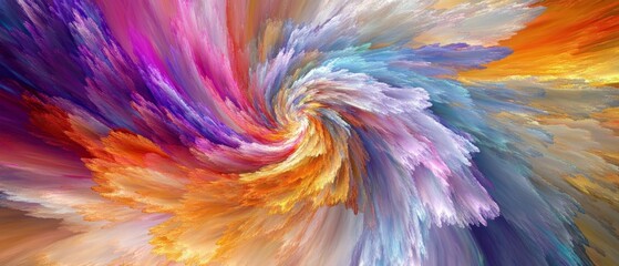 Adrenaline visualized as a colorful burst, swirling patterns and vibrant hues representing high energy and excitement, set against a captivating abstract backdrop